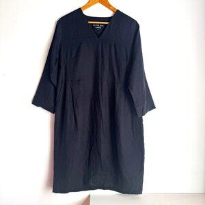 Bitte Kai Rand Linen Lagenlook Black 3/4 Sleeve Dress L